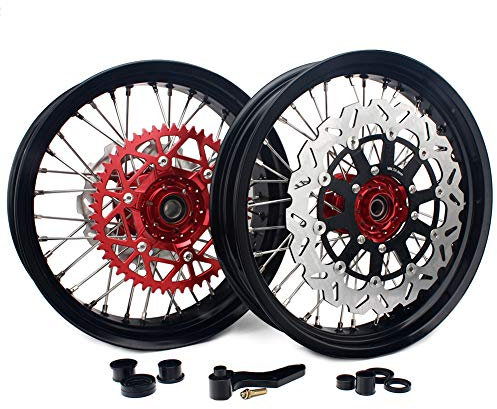 TARAZON 17*3.5''+5,0'' Felgensatz Felgen Radsatz Bremsscheiben + Adapter Kettenblatt für Honda CRF 450R CRF450R 13-14/CRF 25R CRF250R 2014