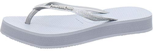 Havaianas Hav Slim Flatform Glitter Steel Grey, Infradito Donna, Rosa (Rosa di Seta), 41 EU