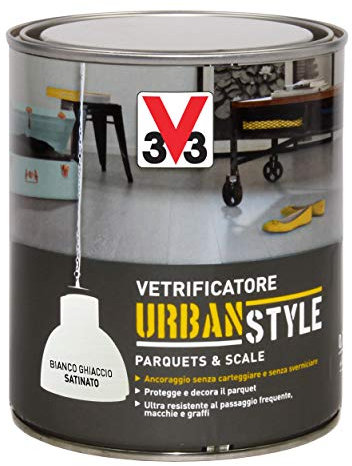 V33 Vetrificatore Urban Style Bianco Ghiaccio Satinato 0.75 l
