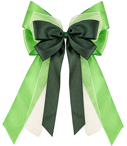 alles-meine.de GmbH große XL - 3D - Geschenkschleife/Schleife - hellgrün & dunkel grün - 17 cm breit u. 31 cm lang - mit Satin Bändern - für Geschenk und Zuckertüte - Geschenkb..