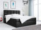 MKS MEBLE Boxspringbett 140x200 mit Matratze, Bett mit Multipocket - Matratze H3 und Topper, Polsterbett 140x200 mit Bettkasten und Kopfteil, ERNI - Schwarz Kunstleder