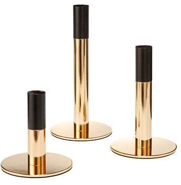 Goebel Golden Black Kerzenhalter aus Metall hergestellt, Maße: 21 x 10 cm, 23-122-73-1