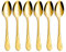 Gold Dessert Spoon Set, Seeshine 6.5-inch Stainless Steel Shiny Gold Teaspoon, Espresso Coffee Spoon, Set of 6