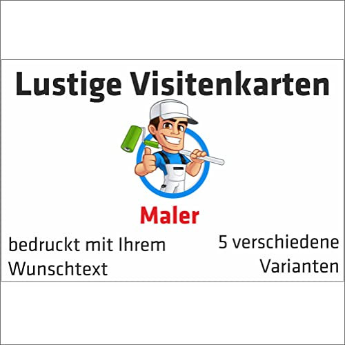 INDIGOS UG® - Visitenkarten - lustige Berufe - Maler - personalisiert mit lustigem Logo - 002 - Baustelle, Büro, Restaurant - individuell mit Wunschtext