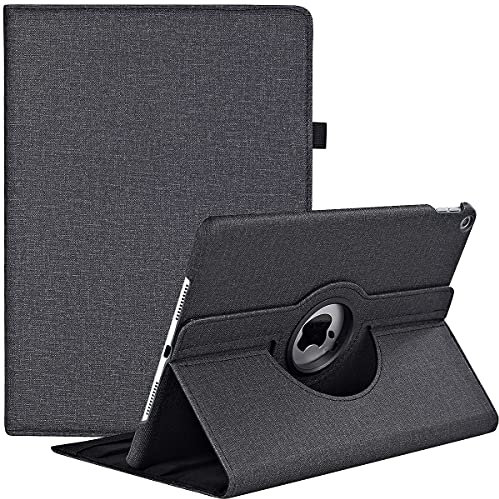 Funda para iPad Air 2/Air 1/iPad de 9,7 pulgadas 2018/2017 (5ª y 6ª generación), funda ajustable de 360 grados con vista multiángulo y función de apagado automático (A-Black)