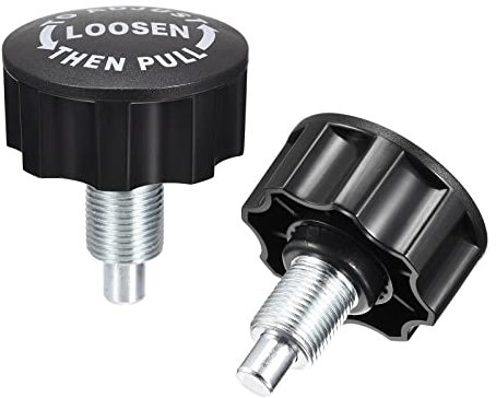 sourcing map M16 Pull Pin Spring Knob Ersatzteile für Home Fitness Höhenverstellung Schrauben Ausrüstung schwarz 2 Stück