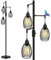 HiBay LED Stehlampe Schwarz Dimmbar Vintage Standleuchte, 3x8W 800LM E27 Glühbirne Modern, 3 Flammig Floor Lamp für Wohnzimmer,Schlafzimmer