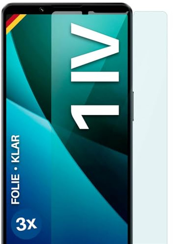 moex für Sony Xperia 1 IV Schutzfolie Displayschutz Folie Ultra-klar HD 0,2 mm kompatibel mit jeder Hülle, Anbringen ohne Blasen, Handyfolie Extra Kratzfest, FlexProtect 3 Stück