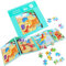 Magnetic Puzzles for Children,133 Pieces 4-in-1 Dinosaur Wooden Jigsaw Puzzles Book,Educational Toy for Children 3-8 Year Olds