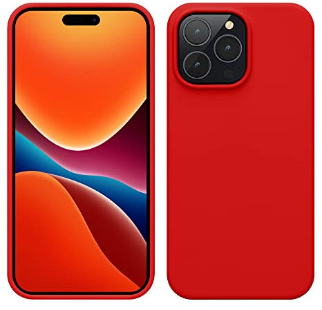 kwmobile Cover per Apple iPhone 14 Pro Max Custodia - Back Case per Caricatore Wireless - Antiurto e Flessibile in Silicone TPU - rosso