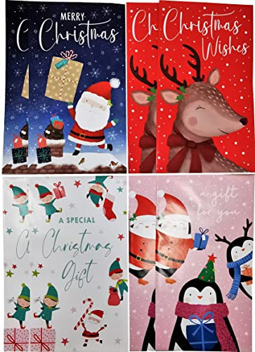 8X Christmas Money Envelopes - Cash Holders - Festive Characters - Kids/Boys/Girls