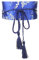 FAD-4U Damen Kimono Baumwolle Obi Gürtel Japanischer Stil Bestickt Breiter Bund Girdle mit Quaste Yukata Robe Accessoires, blau, One size