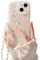 Ownest Kompatibel iPhone 13 Hülle mit Perlen Armband Design Cute Love Frauen Süßes Bär Liebe Herzen Muster Glitter Pearl Aesthetic Handyhülle Kameraschutz Case für iPhone 13