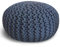 casamia Pouf Ø 55 o. 45 cm Strickhocker Sitzpouf Bodenkissen für Innen Indoor Größe ø 55 cm, Farbe dunkelblau
