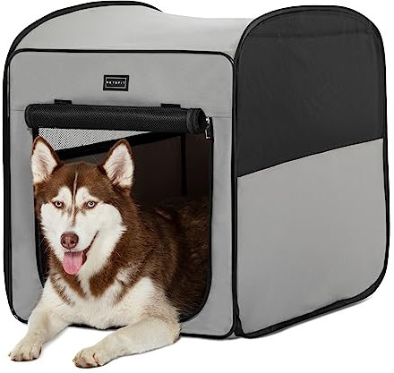Petsfit Hundebox faltbar Pop-up-Design, Faltbare Hundebox für Zuhause Zimmerkennel Hund für große Hunde,Leichte tragbare Schlafbox für Büro,Wohnzimmer,Camping,Hotels