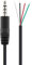 YSJJZRL 3.5mm Male Plug to 4 pin Bare Wire Open End TRS 4 Pole Stereo 3.5mm Plug Jack Connector Audio Cable (1M,Male-4 Pole)
