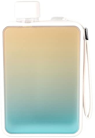 Gugxiom Borraccia Piatta da 13OZ, Tazza da Viaggio Portatile A5, Fiaschetta Fredda Sottile da Borsetta, Borraccia Piatta, Senza BPA, Design Sfumato Unico, per Sport All'aria Aperta (Bianco sfumato)