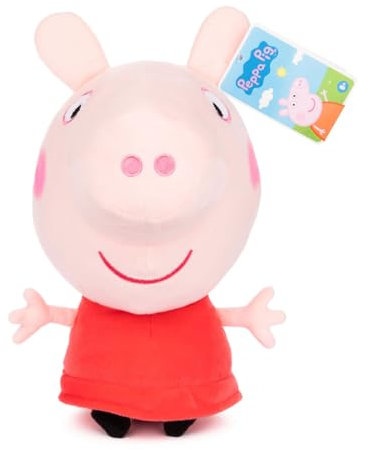 Play by Play Peppa Pig superweiche Kuscheltiere 30/35cm - Peppa mit Bär, George mit Dino, Peppa Bighead und George Bighead - 4 Edition zur Auswahl (Peppa großer Kopf)