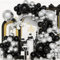 Ousuga Kit Arche Ballons Noir Argent,111Pcs Guirlande Ballon Matte Noir Argent Métallique Fête Révélation Sexe Garçon Homme Anniversaire Mariage Valentin Soirée Thème Remise Diplôme Promo Décoration