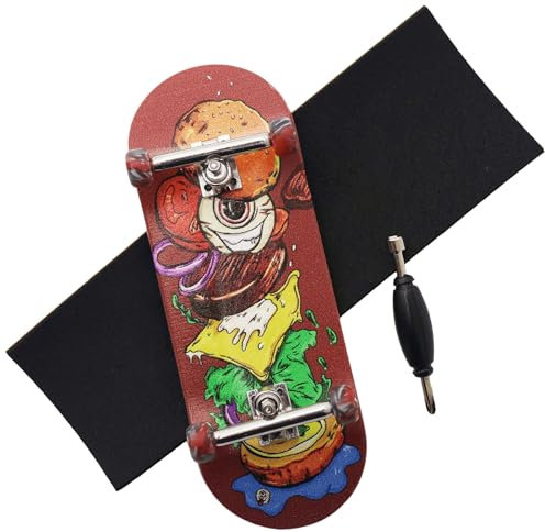RACOFSB Pro Fingerboard 34 mm Holzbrett Professionelle Finger Skateboard Trucks CNC Swirl Wheels (Hamburg)