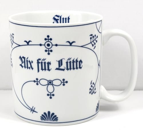 Großer Becher Nix für Lütte Indisch Blau Ebbe Flut 0,5l Jumbotasse maritim Jumbotasse