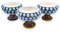 SICILIA BEDDA CAPACI Mezza Pigna Siciliana in Ceramica di Caltagirone Decorativa - Vaso per Piante da Interno ed Esterno - H 9 cm x D 12 cm - Blu Antico - Mod. Gambo Decorato Casuale