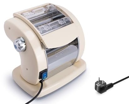 Imperia PastaPresto Línea Clásica. Máquina eléctrica para pasta. 100% Made in Italy. Máquina de pasta fresca con motor eléctrico 220v. Laminadora eléctrica para lasagne, tagliolini, fettuccine.