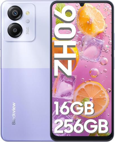 Blackview Color 8 Handy Ohne Vertrag, 16GB+256GB/1TB erweiterbar Smartphone Günstig, T616 Octa-Core 6.75'' HD+ 90Hz 50MP Panorama Kamera 6000mAh mit Fingerprint, 4G Dual SIM, Simlockfreie