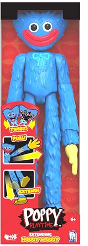 POPPY PLAYTIME Huggy Wuggy ausziehbare Deluxe-Figur (30,5 cm große Actionfigur mit ausziehbaren Gliedmaßen und drehbarem Kopf, Serie 2)