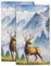 Wotinsi Wald und Hirsch Handtuch für Badezimmer, Set mit 2 Handtüchern, weich, saugfähig, dekorative Handtücher für Badezimmer, Küche, Yoga, Heimdekoration, 35,6 x 71,1 cm