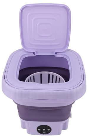 gernie Machine à Laver Portable 11L, Mini Machine à Laver Pliante 110-240V, Automatique, 3 Modes de Synchronisation pour Camping-car (Prise UE 100-240 V)