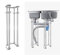 PQXQZ Varilla de Soporte para Lavabo Bajo Encimera, Poste de Soporte Telescópico Desmontable, Soporte para Fregadero Extensible de Acero Inoxidable (Color : 6cm/2.4in, Size : 58~68cm/22.8~26.8in)