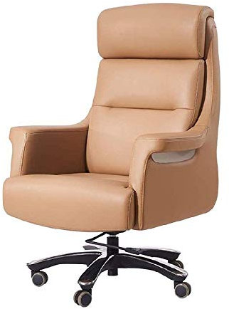 Ergonomischer Bürostuhl, Chefsessel, Bürostuhl, Retro-Vintage-Kampagne, amerikanisches braunes Kunstleder, PU-glänzendes Metall, höhenverstellbar, drehbar, für Büroräume, PU-Leder, Büro-Schreibtischs