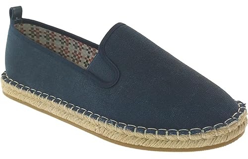 AXA SHOES Espadrillas Piatte da Uomo in Tela Punta Chiusa Suola Gomma e Corda