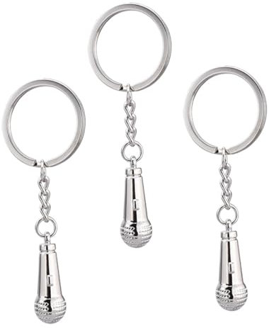 SOIMISS 3pcs Unique Microphone Keychain Set Fun Realistic Design for Music Lovers Decorative Keychain for Keys Bags and Souvenirs Lightweight and Compact Accessory