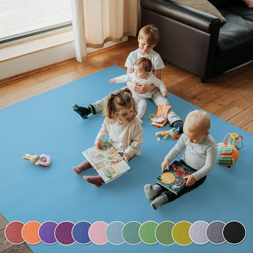Krabbelunterlage SanoSoft XXL made in Germany - Öko-Tex 100 180x180cm Hellblau