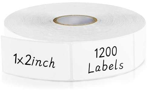 CATIFLIN 1200 Blank Removable Freezer Labels, Waterproof & Oil Resistant Stickers with Perforation Line, Ideal for Food Containers, Jars, and Pantry Organization (1 x 2)