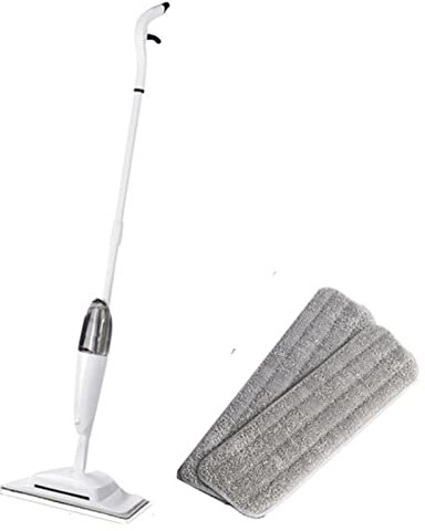 Fregona con pulverización 3 en 1 con rotación de 360° para limpieza del hogar, mopa plana para suelos de baldosas de cerámica laminados de madera dura