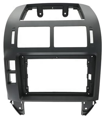 Radioblende-Rahmen Für VW Für Polo 2004-2011 2 Din Radio Player 1/2Din 9 Zoll DVD Audioadapter Armaturenbrett Blende Stereo-Panel-Dash(Schwarz)