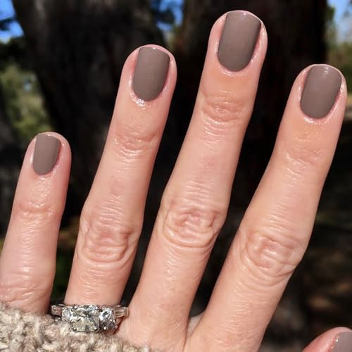 Ceboic 24Pcs Faux Ongles Carré Court, Marron French Press on Nails, Couverture Complète Acryliques Ongles à Presser, Réutilisables Artificiels Ongles à Coller pour Femme et Fille DIY Manucure Salon
