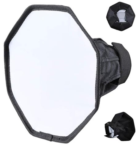 Flash Diffuser for Speedlight, Octagonal Soft Box for Macro Photography, Camera Light Diffuser, Enhance Flash Photograph, Nylon Material, 20 cm 30 cm Sizes, Professional Lighting Gear
