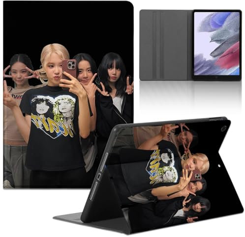 Tablet Coque pour Apple iPad Pro (2021/2020/2018) 12.9'', Kpop Star Chanteur Blackpink Rose Jenny Lisa Jisoo Modèle Housse de Anti-Collision Protection en Cuir PU Flip avec Fonction Support Anti TPU
