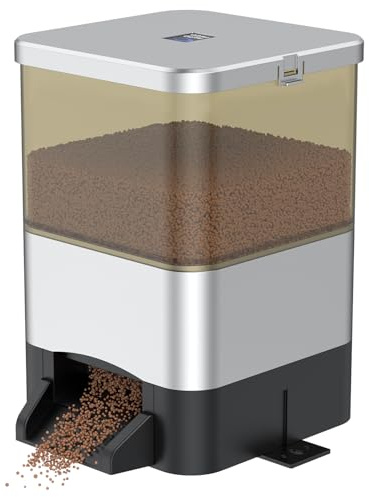 Pawfly Automatischer Futterautomat für Teich 7.5 L Große Fassungsvermögen Urlaub Timer Teich Fischfütterung Einstellbare Fischfutter Automat Feuchtigkeit-Proof Outdoor Fischfütterung, Batteriebetriebe