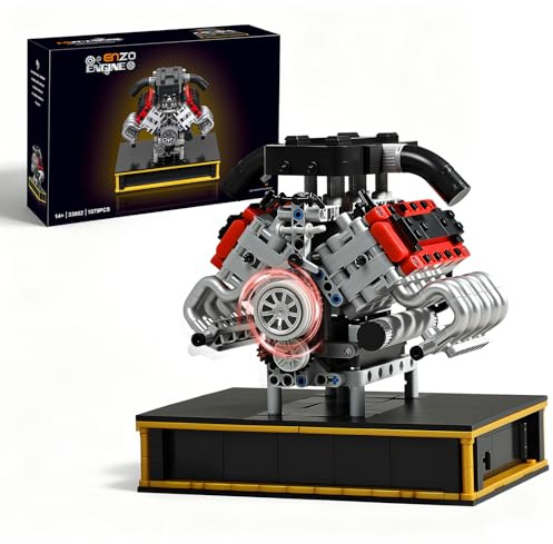 MOCBURIKU Teknik V8 motor byggsats modellbyggsats vuxna, 1079 st