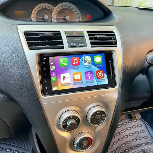 2+64G Android 14 Autoradio mit Bildschirm für Toyota Yaris 2005-2011 Wireless Carplay Autoradio mit Navi 9 Zoll Touchscreen Android Autoradio Doppel Din Radio Bluetooth WiFi FM SWC AHD Rückfahrkamera
