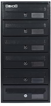 BOXOB Cassetta postale da esterno condominiale Imperium 983 - (Nero Antracite, 6 Compati)