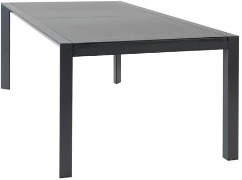 Home4You Ausziehbarer Gartentisch Aluminium Anthrazit – 220 bis 340 cm – Esstisch mit 3D Sicherheitsglas – Wetterfest & Rostfrei – Terrassentisch Pflegeleicht – UV-beständig & Frostsicher – Bis 50 kg