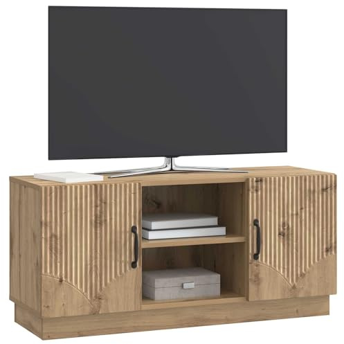 vidaXL TV-Schränk Artisan-Eiche 102 x 34,5 x 47 cm Holzwerkstoff, Wohnzimmer, Rechteckige Möbel, Moderner Medienstand, Viel Stauraum, Verstellbare TV-Konsole, Wohnkultur