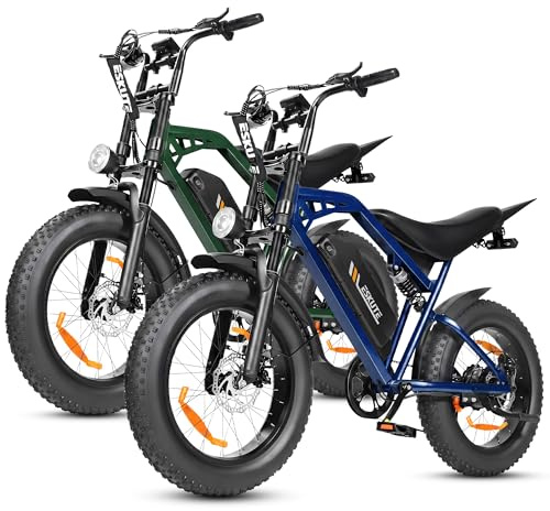 ESKUTE V202 E-Bike für Herren, 20×4 Zoll Fat Tire Offroad Elektrofahrrad mit 48V 20.8Ah Akku, NFC Entsperrung, 80 km Reichweite, Vollfederung MTB für Gelände Schnee Sand