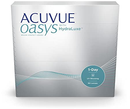 ACUVUE OASYS 1-Day Tageslinsen helfen das Gefühl von müden & trockenen Augen zu reduzieren – Tageskontaktlinsen mit -2,5 dpt und BC 8.5 – UV Schutz & angenehmes Tragegefühl – 90 Linsen
